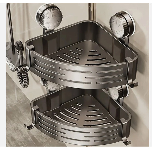 Corner shower shelf with - shower,